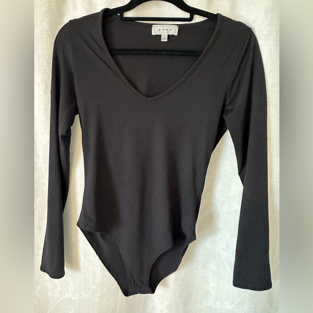 Black Long-Sleeved Bodysuit by Gaze Size:Small